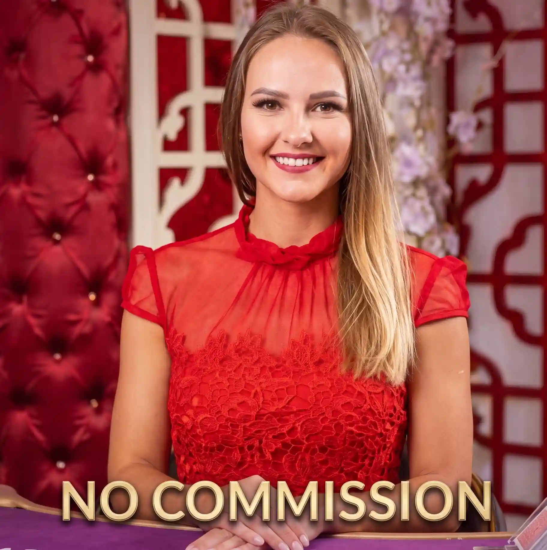 No Commission Baccarat live blonde dealer game